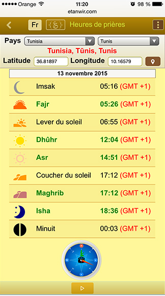 Les heures de prières